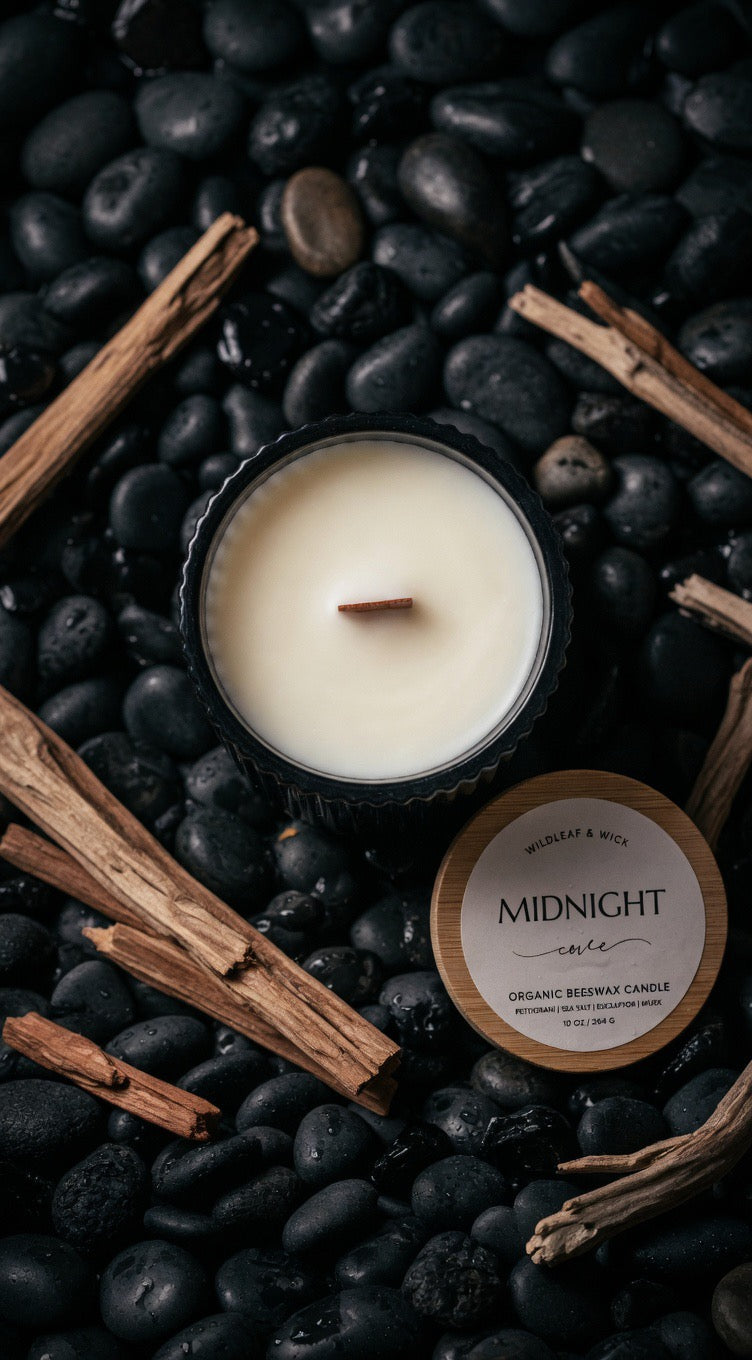 Midnight Cove - 10oz Organic Beeswax Candle