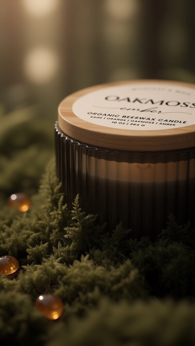Oakmoss Ember - 10oz Organic Beeswax Candle