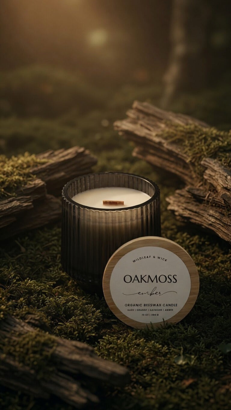 Oakmoss Ember - 10oz Organic Beeswax Candle