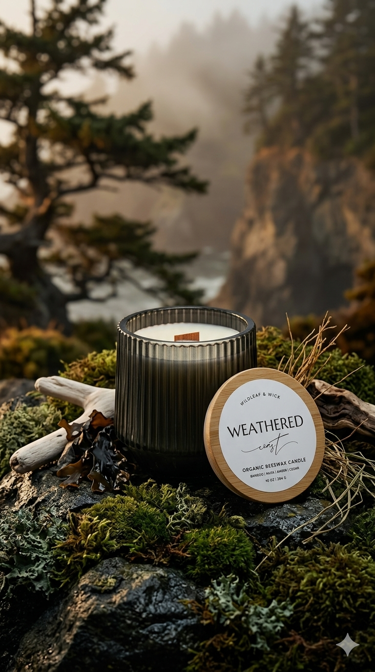 Weathered Coast - 10oz Organic Beeswax Candle