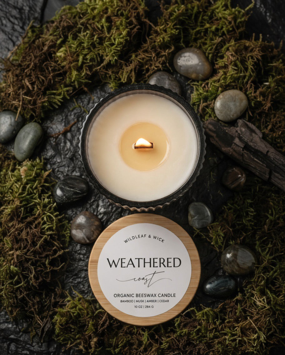 Weathered Coast - 10oz Organic Beeswax Candle