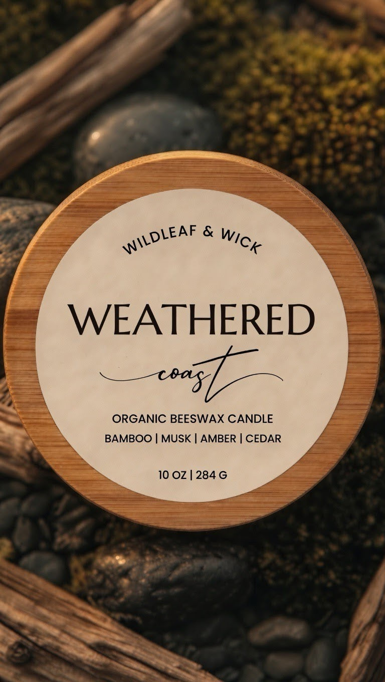 Weathered Coast - 10oz Organic Beeswax Candle