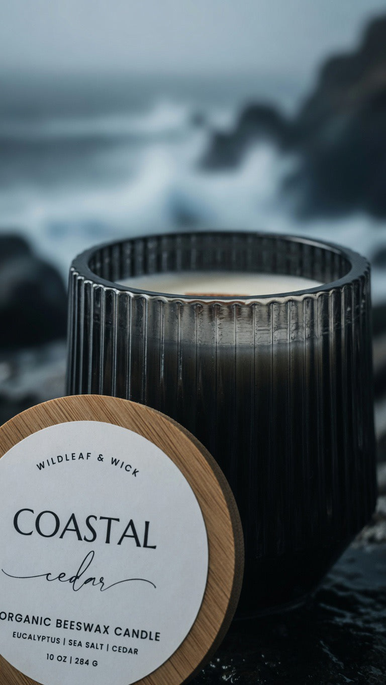 Coastal Cedar - 10oz Organic Beeswax Candle