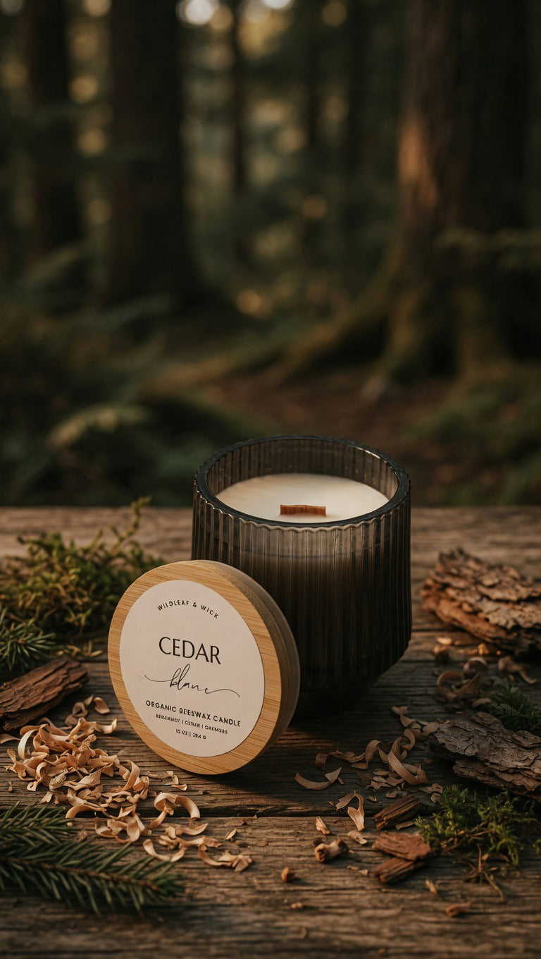 Cedar Blanc - 10oz Organic Beeswax Candle