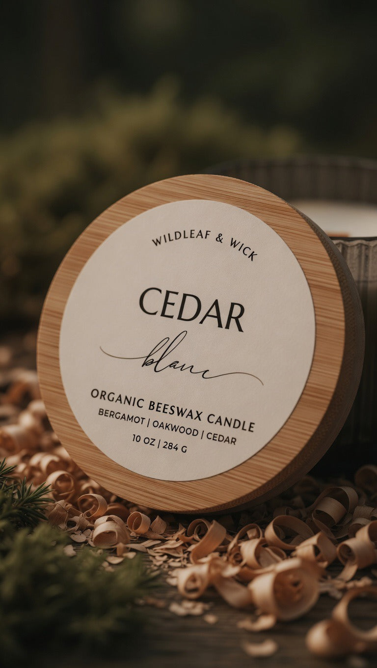 Cedar Blanc - 10oz Organic Beeswax Candle