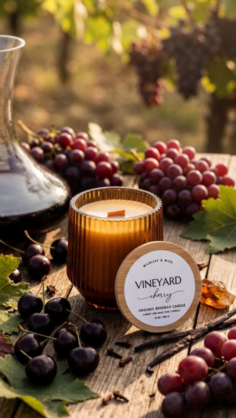 Vineyard Cherry - 10oz Organic Beeswax Candle