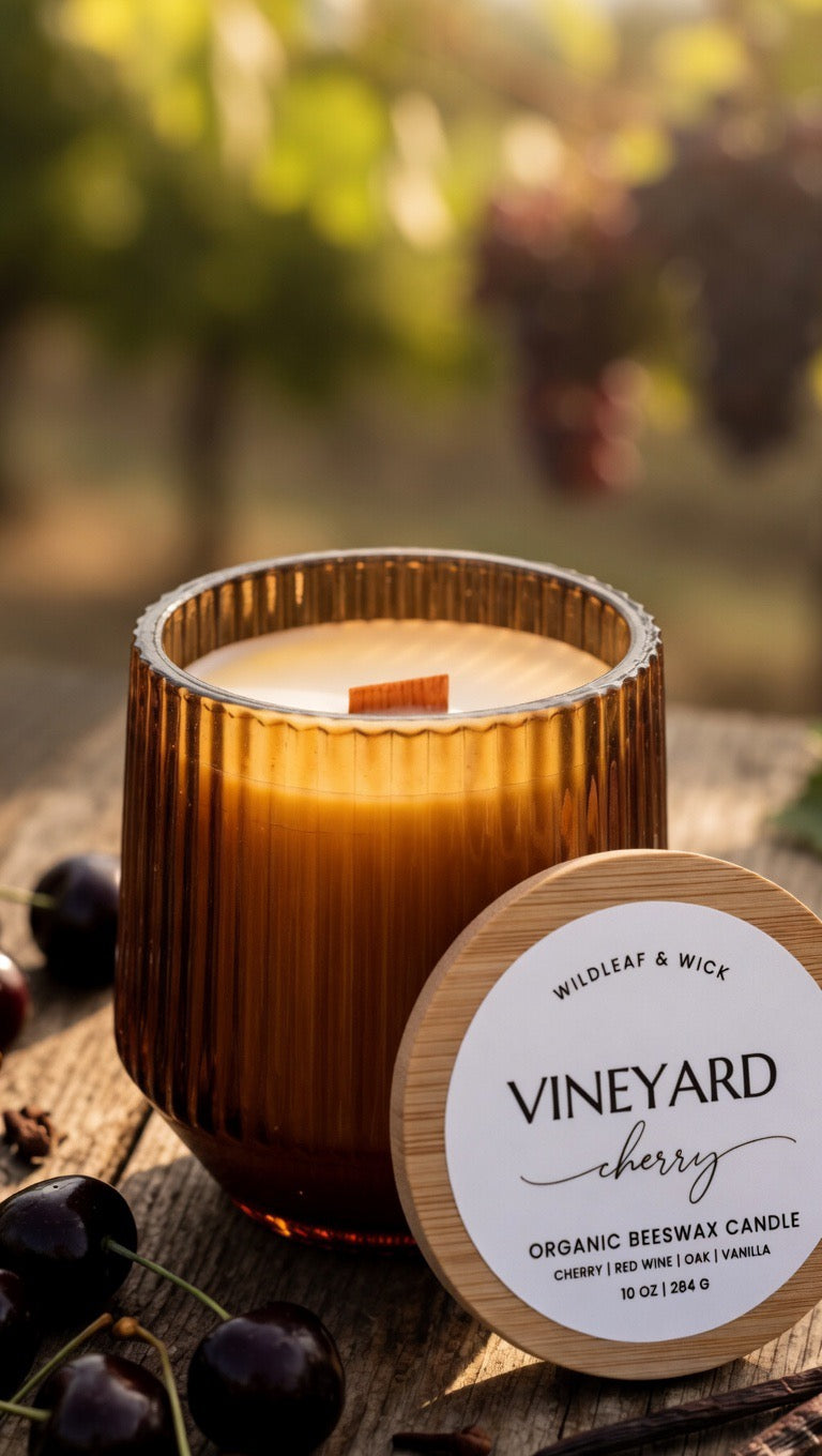 Vineyard Cherry - 10oz Organic Beeswax Candle