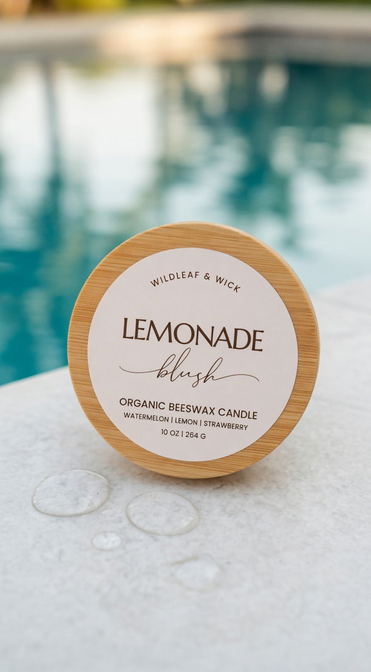 Lemonade Blush - 10oz Organic Beeswax Candle