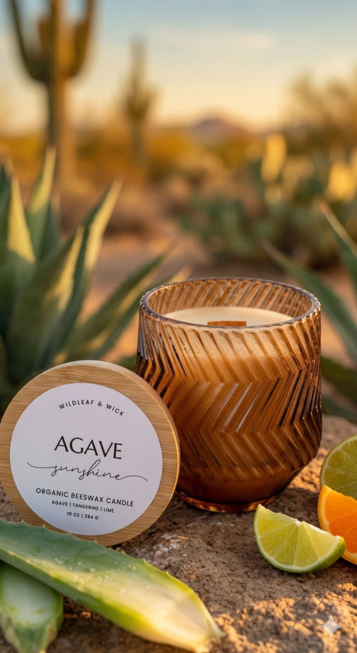Agave Sunshine - 10oz Organic Beeswax Candle